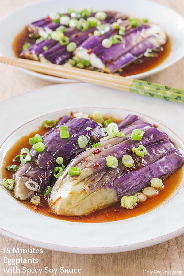 15 Minutes Eggplant with Spicy Soy Sauce