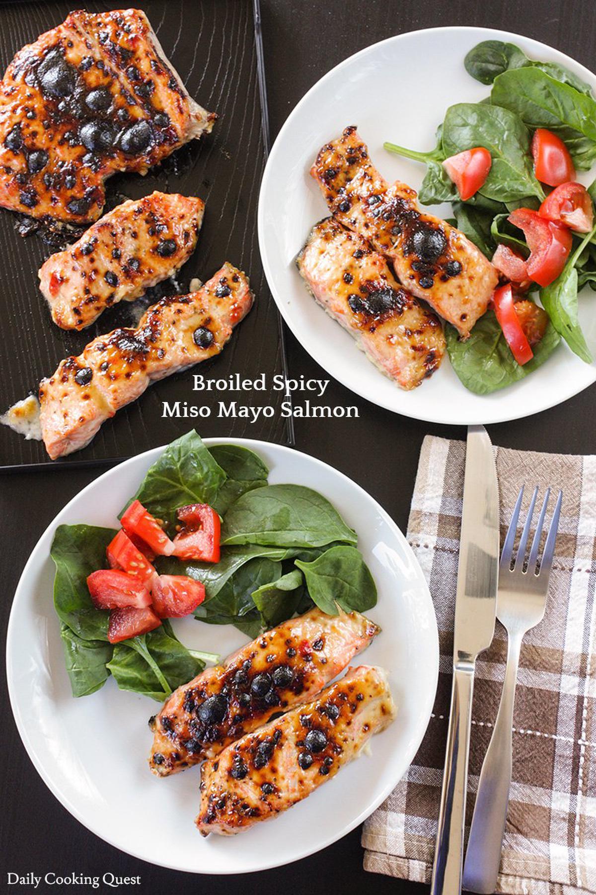 Broiled Spicy Miso Mayo Salmon