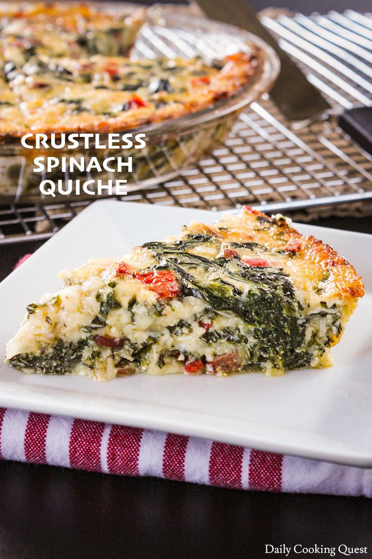 Crustless Spinach Quiche | Daily Cooking Quest
