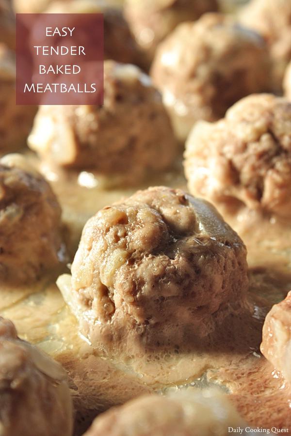 Easy Tender Baked Meatballs