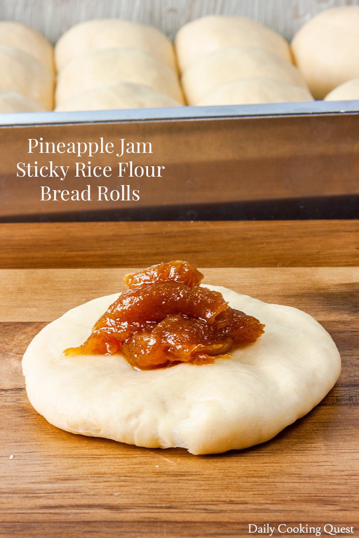 Pineapple Jam Sticky Rice Flour Bread Rolls
