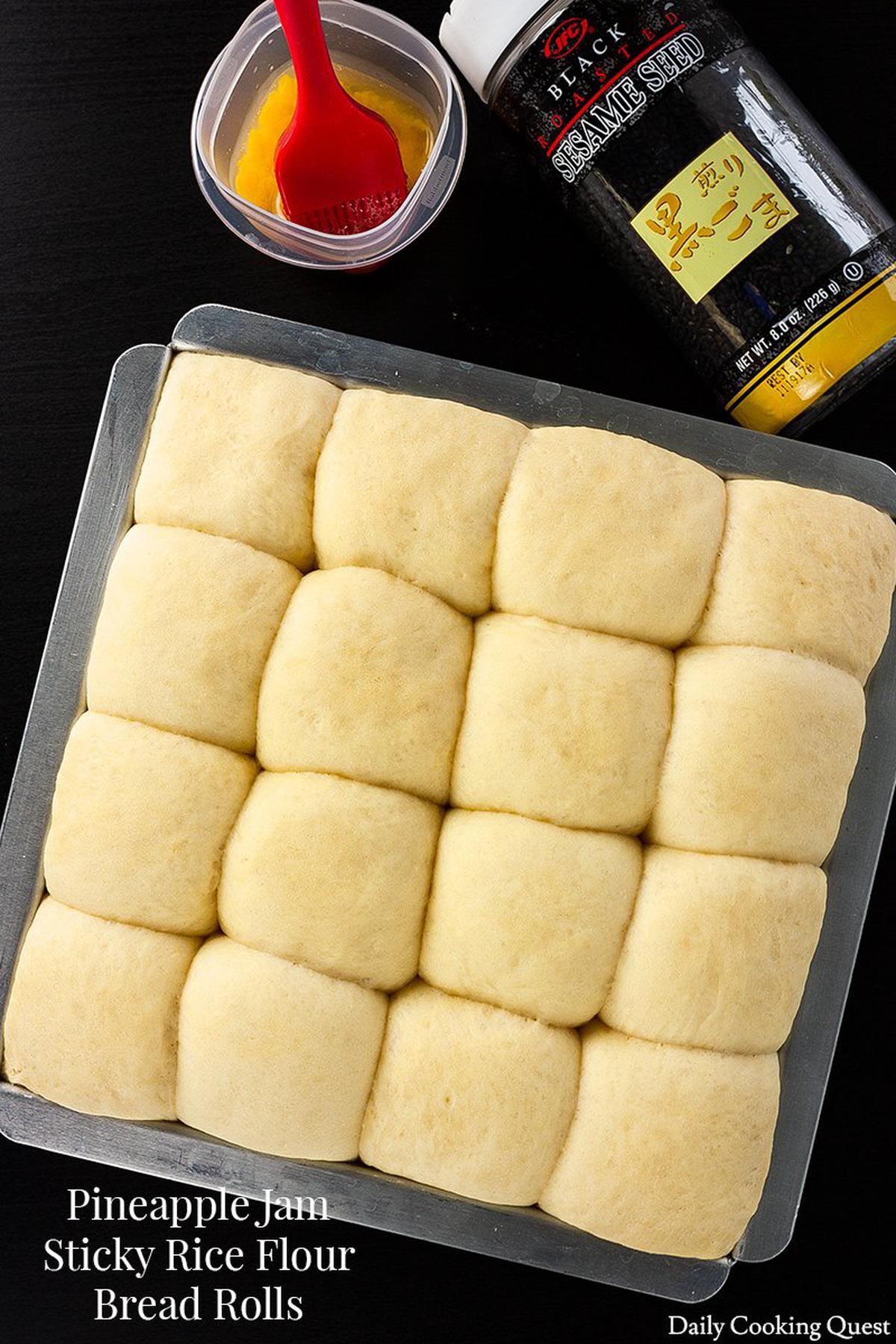 Pineapple Jam Sticky Rice Flour Bread Rolls