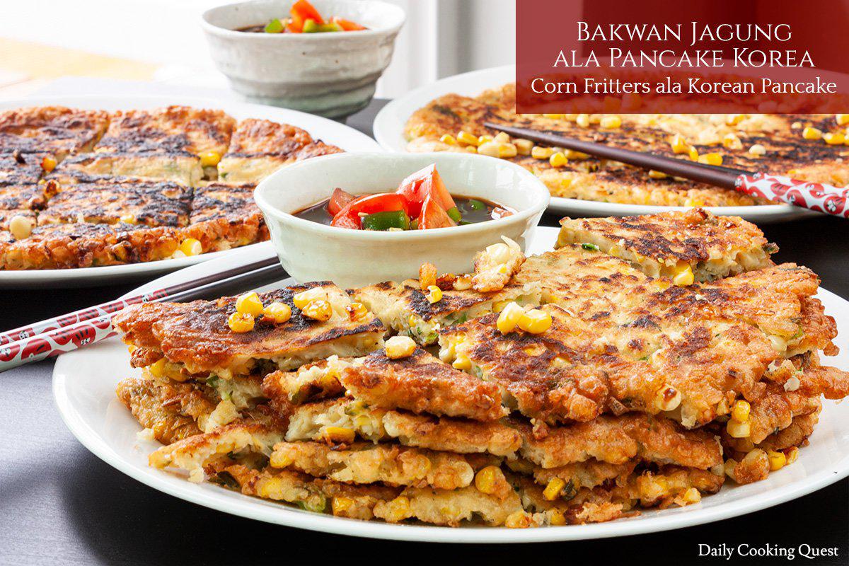 Bakwan Jagung ala Pancake Korea - Jagung Goreng ala Pancake Korea