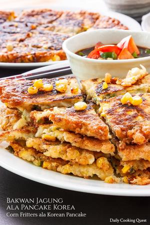 Bakwan Jagung ala Pancake Korea - Corn Fritters ala Korean Pancake