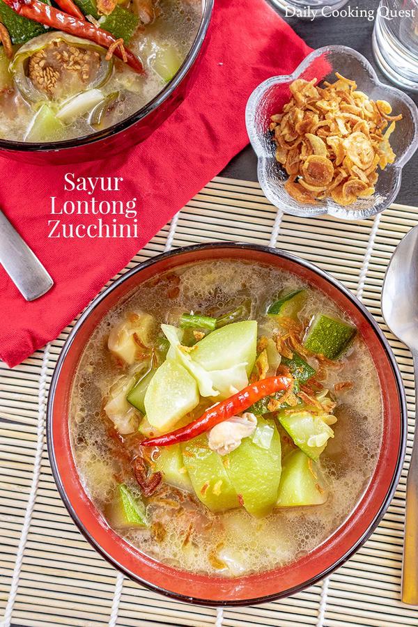 Sayur Lontong Zucchini - Zucchini and Vegetables Coconut Milk Stew