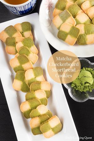 Matcha Checkerboard Shortbread Cookies