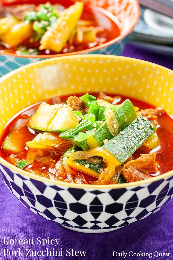 Korean Spicy Pork Zucchini Stew