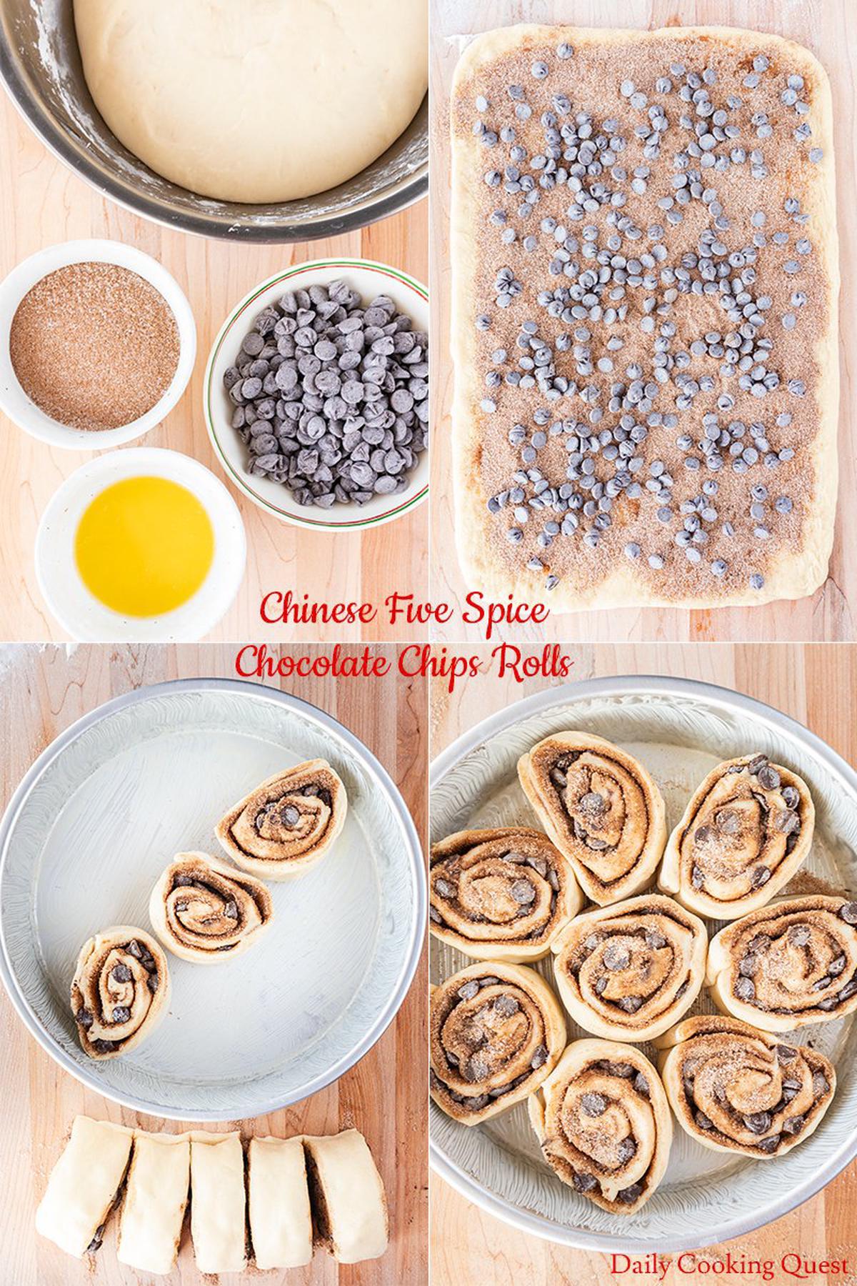 Chinese Five Spice Chocolate Chips Rolls