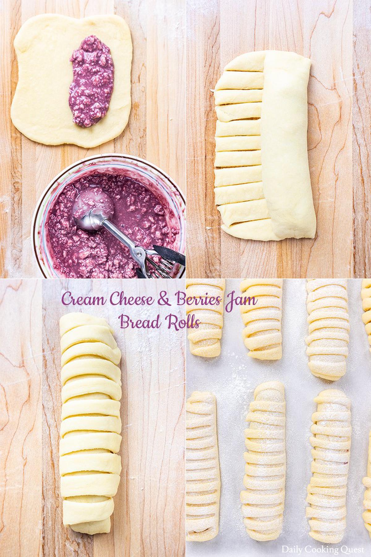 Cream Cheese & Berries Jam Bread Rolls
