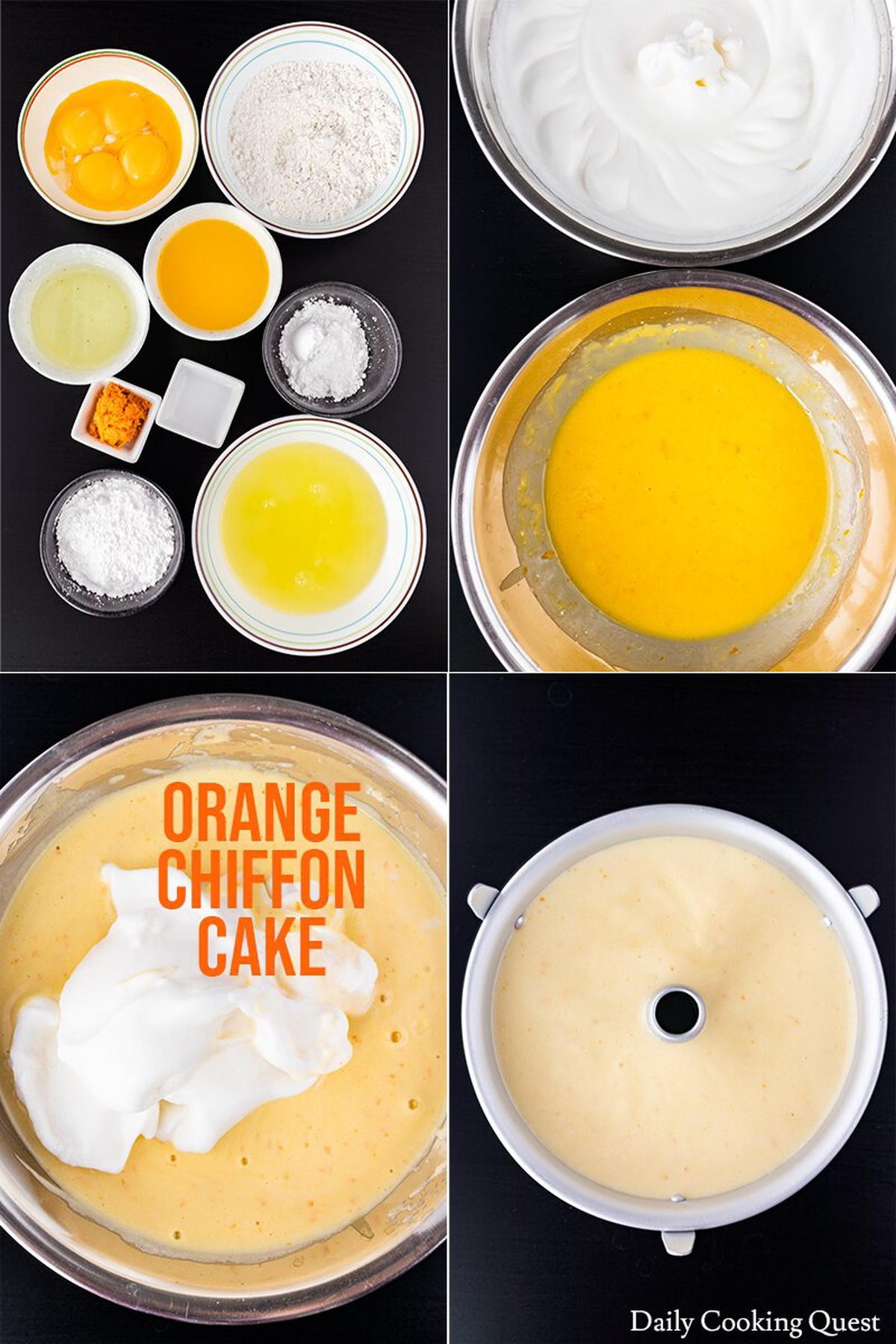 Orange Chiffon Cake - the ingredients and how to prepare the batter