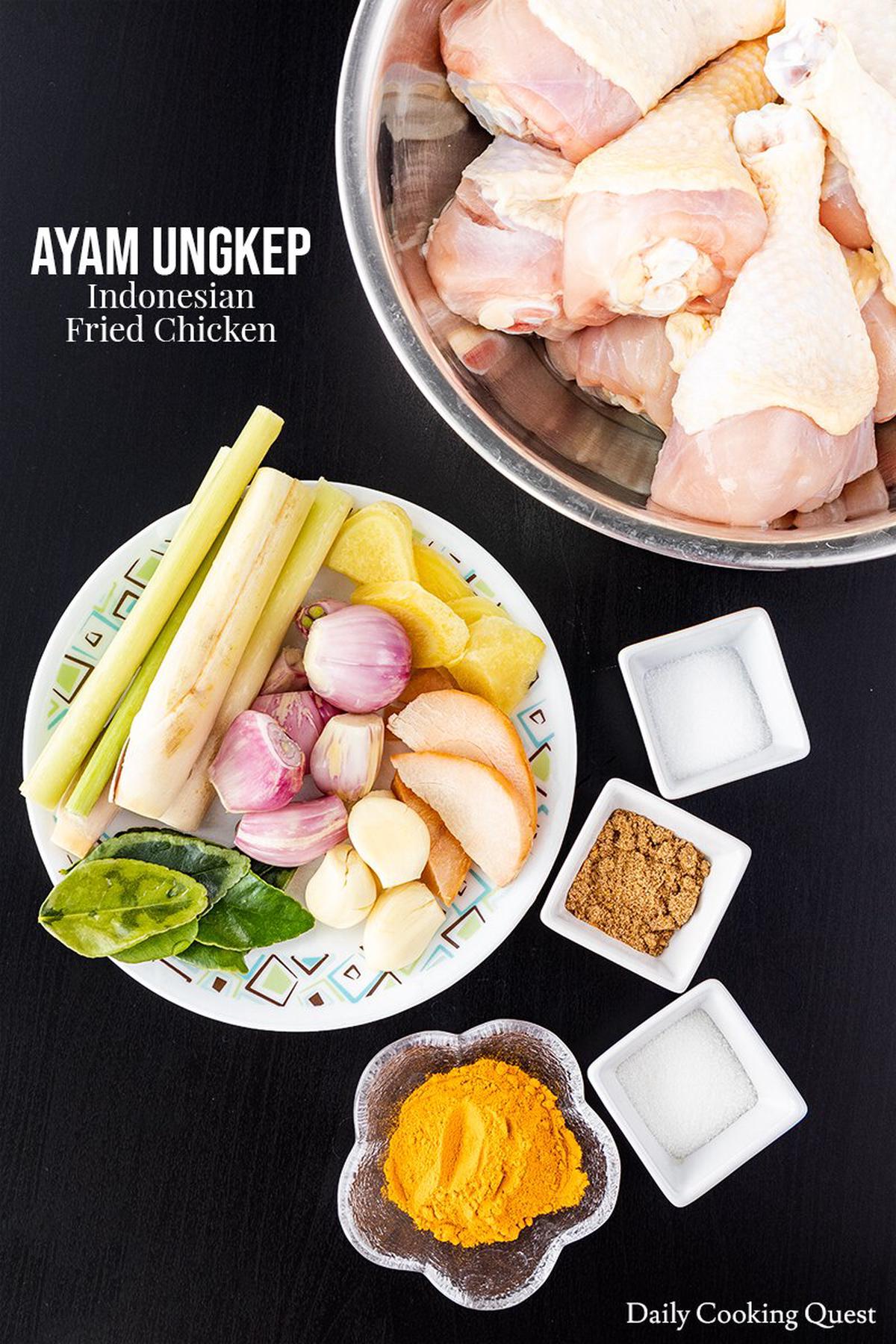 Ingredients for Ayam Ungkep - Indonesian Fried Chicken