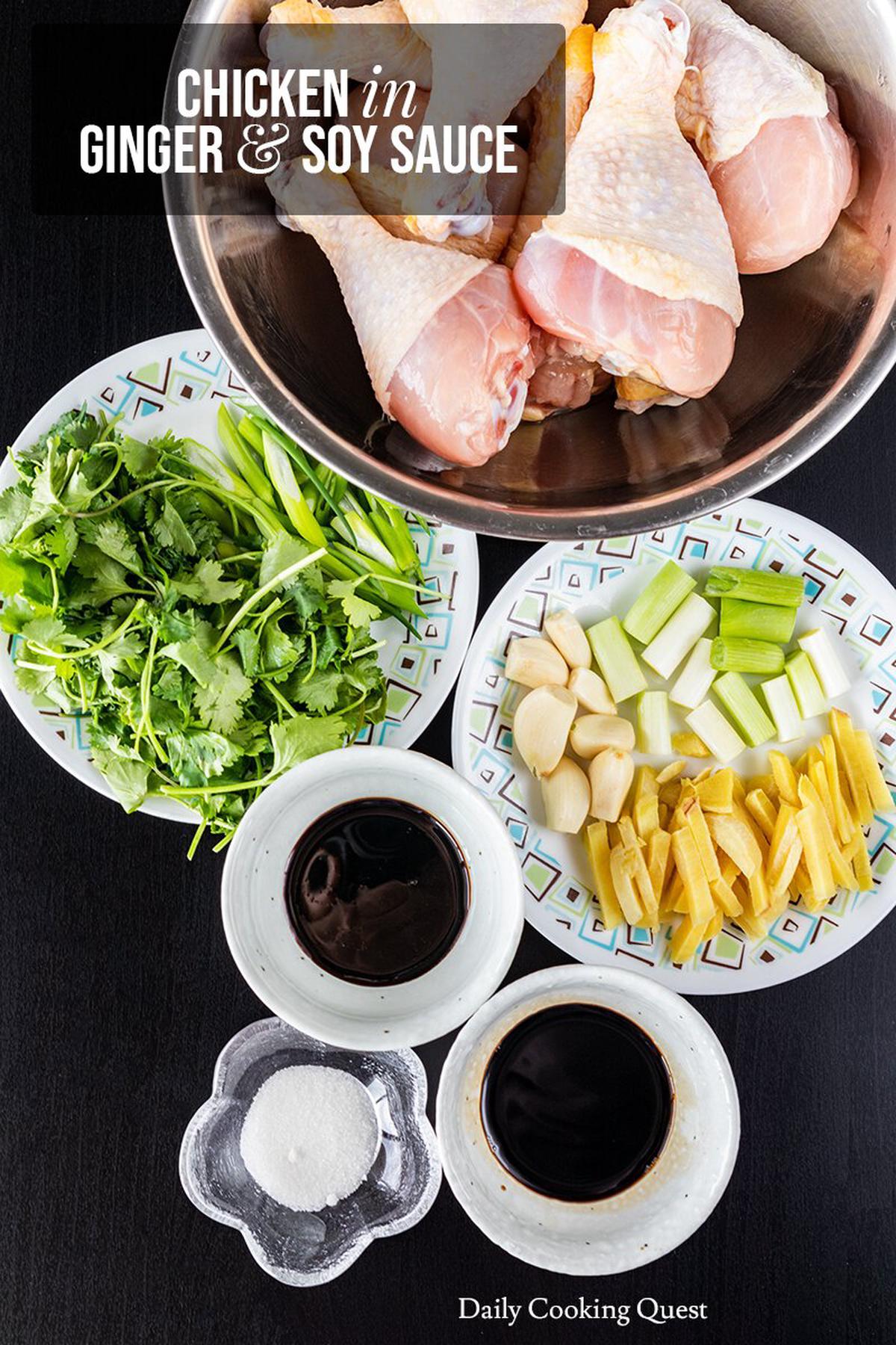 Ingredients for Chicken in Ginger and Soy Sauce