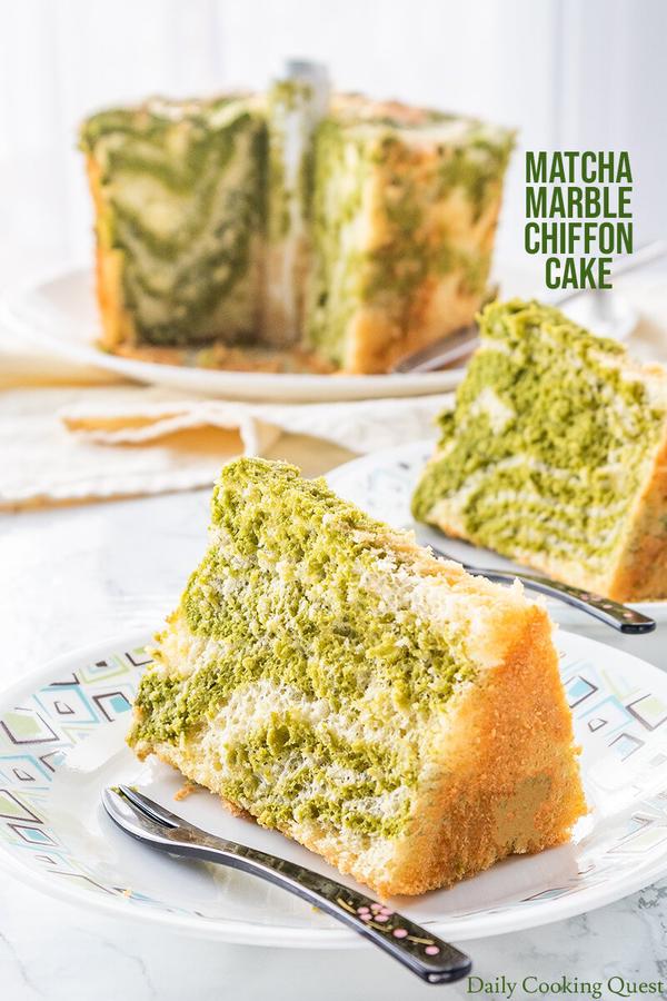 Matcha Marble Chiffon Cake