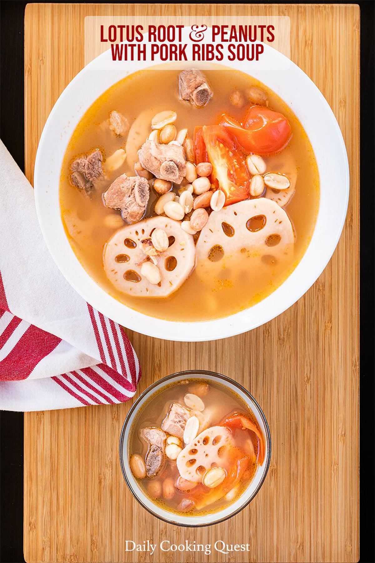 Lotus Root and Peanuts with Pork Ribs Soup Recipe | Daily Cooking Quest