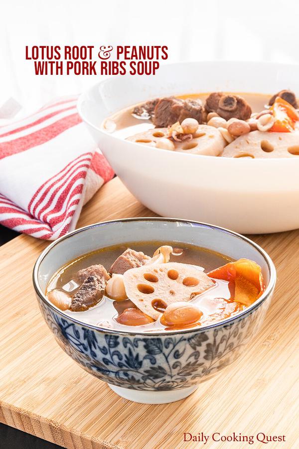 Lotus Root and Peanuts with Pork Ribs Soup