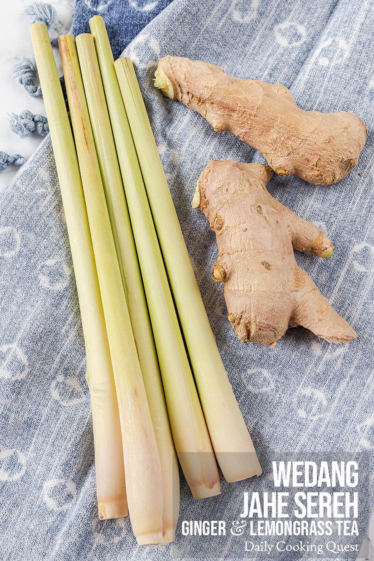 You only need lemongrass and ginger to make Indonesian wednag jahe sereh (ginger and lemongrass tea).