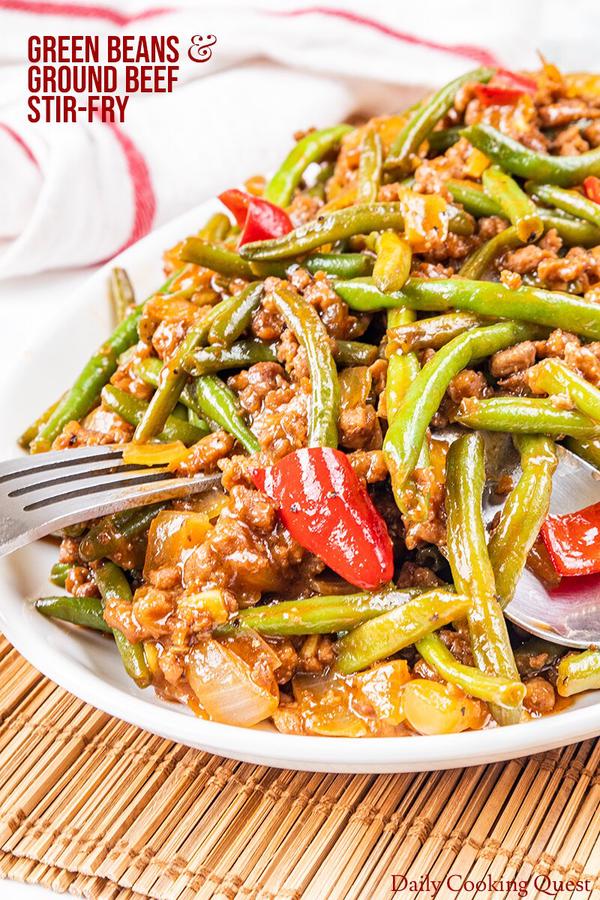 Green Beans and Ground Beef Stir Fry
