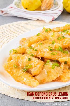 Ikan Goreng Saus Lemon - Fried Fish in Honey Lemon Sauce