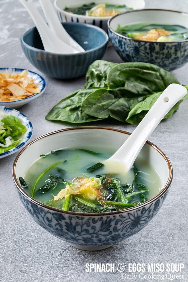 Spinach and Egg Miso Soup