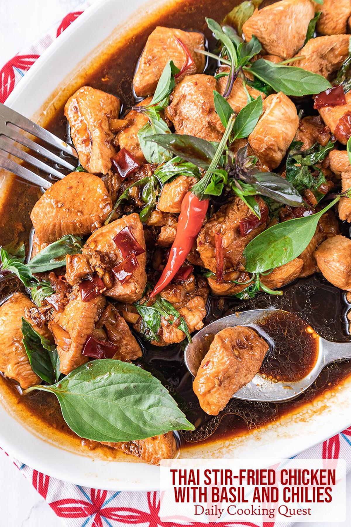 Thai Stir Fried Chicken with Basil and Chilies Daily Cooking Quest