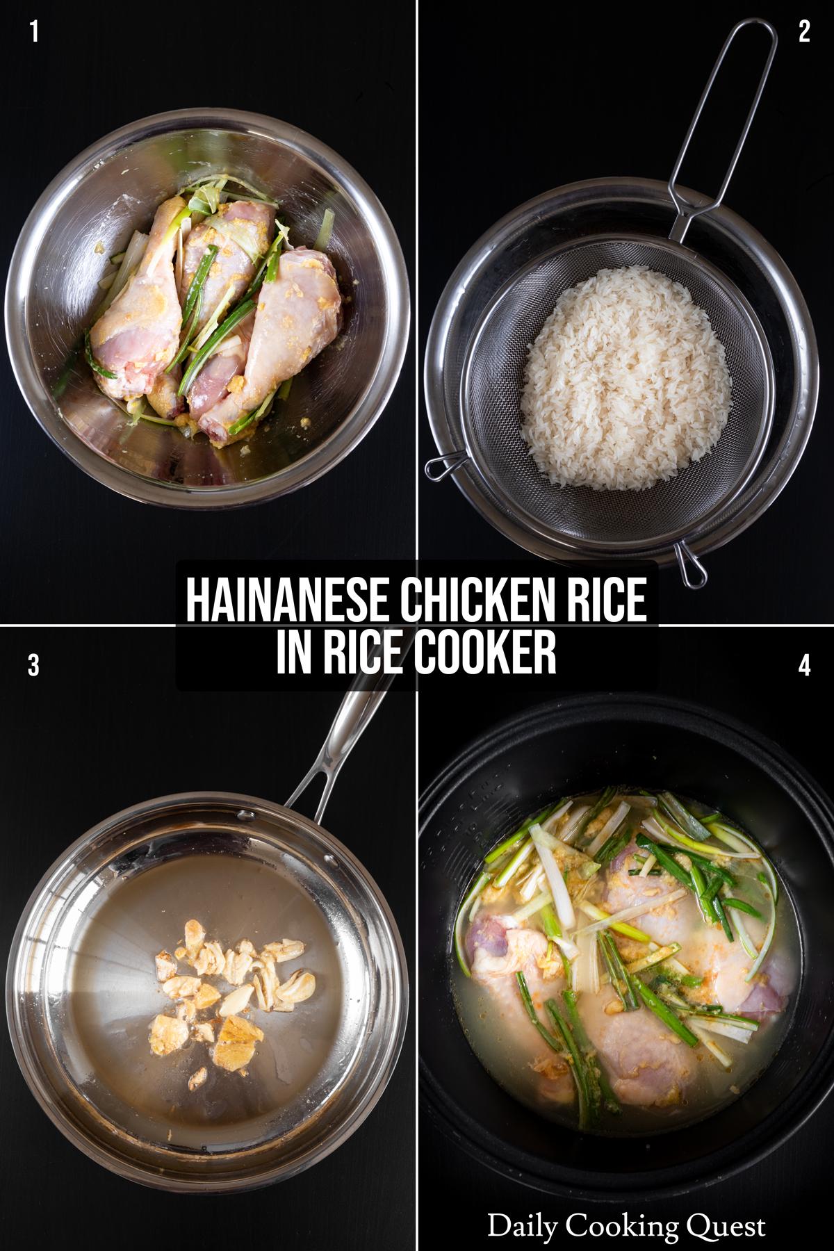 Rice cooker Hainanese chicken rice recipe