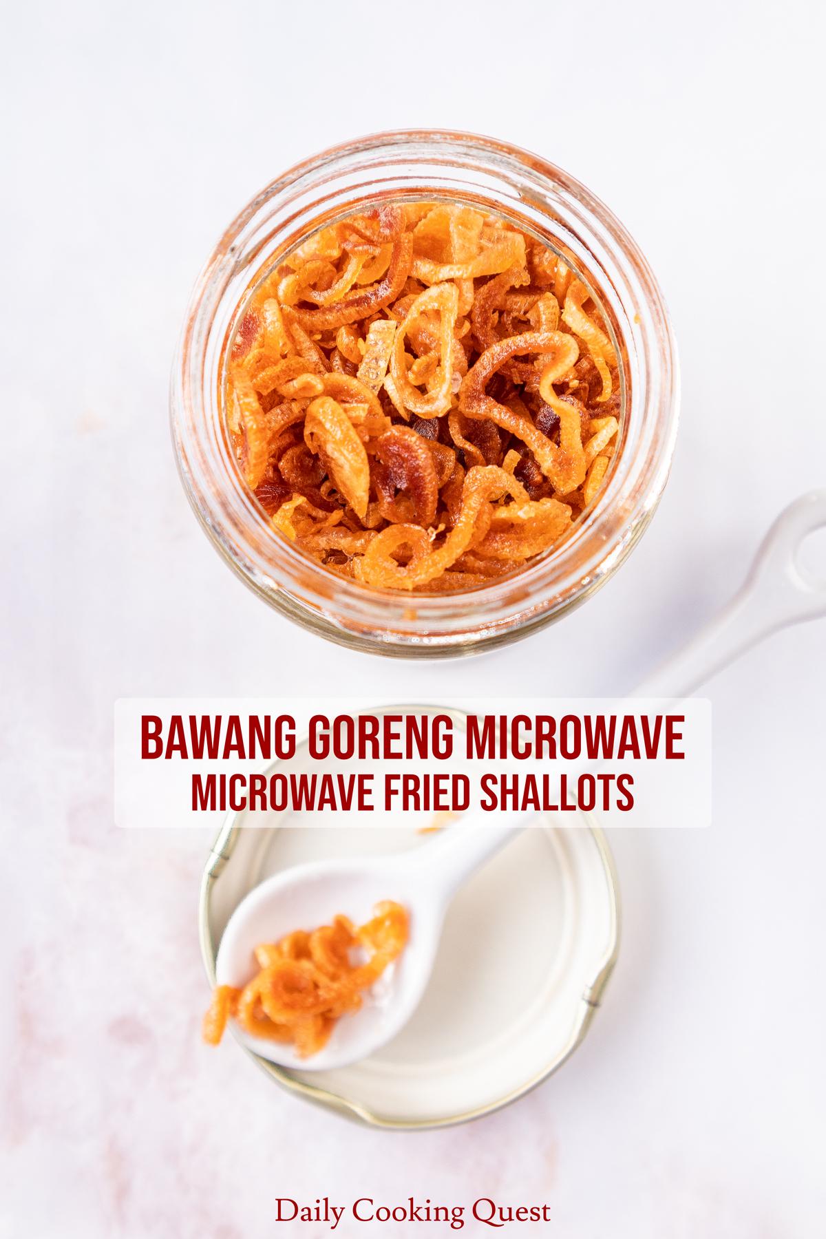 Bawang goreng microwave - microwave fried shallots.