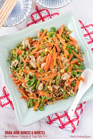 Orak Arik Buncis & Wortel - Green Bean, Carrot, and Egg Stir Fry