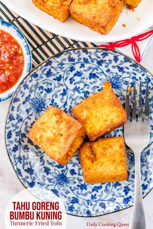 Tahu Goreng Bumbu Kuning - Turmeric Fried Tofu