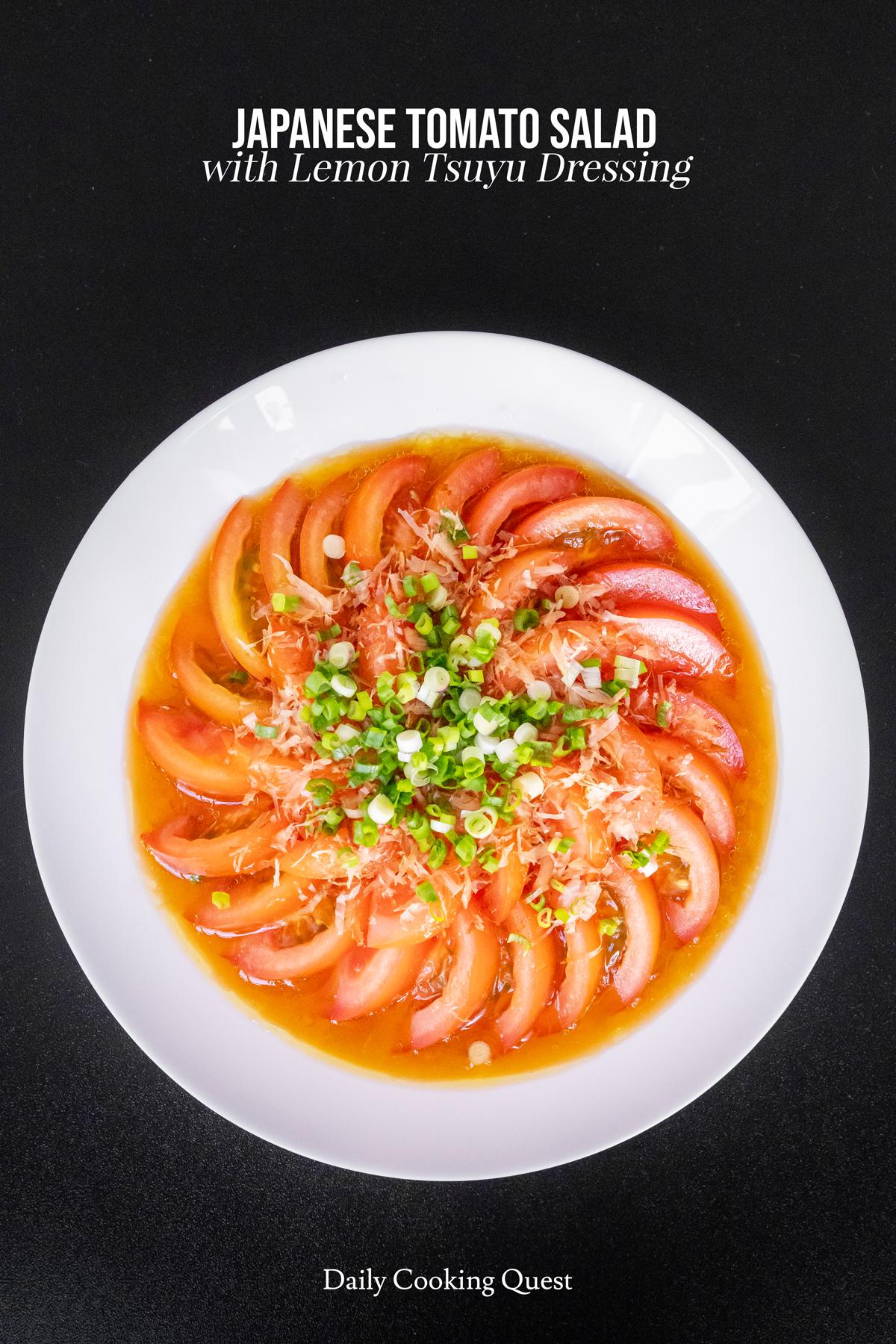 Salad Tomat Jepang dengan Saus Lemon Tsuyu.