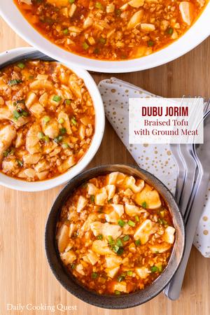Dubu Jorim - Braised Tofu and Ground Meat